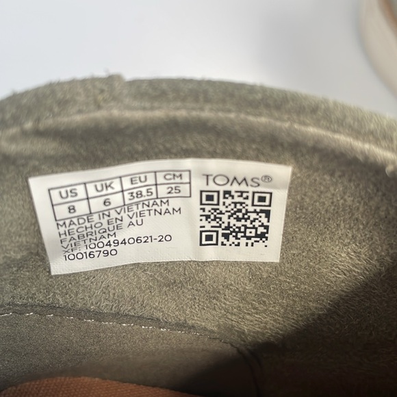 Toms Paxton Women’s Suede Slip-On Sneakers Green Gray Ankle Booties Size 8 M - Picture 5 of 14